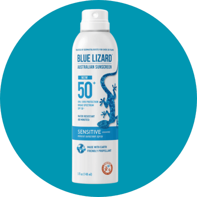 Blue Lizard Sport Mineral Sunscreen Spray SPF 50:
