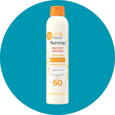 Aveeno Protect + Refresh Sunscreen Spray SPF 60:
