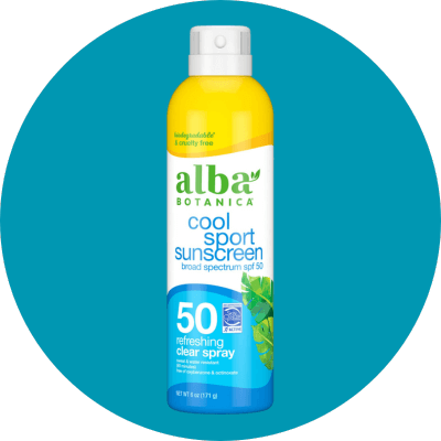 Alba Botanica Cool Sport Refreshing Clear Spray SPF 50:
